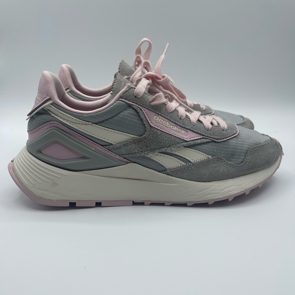 Reebok Womens Classic Leather Legacy AZ Gray Frost Berry Shoes Size 7.5
